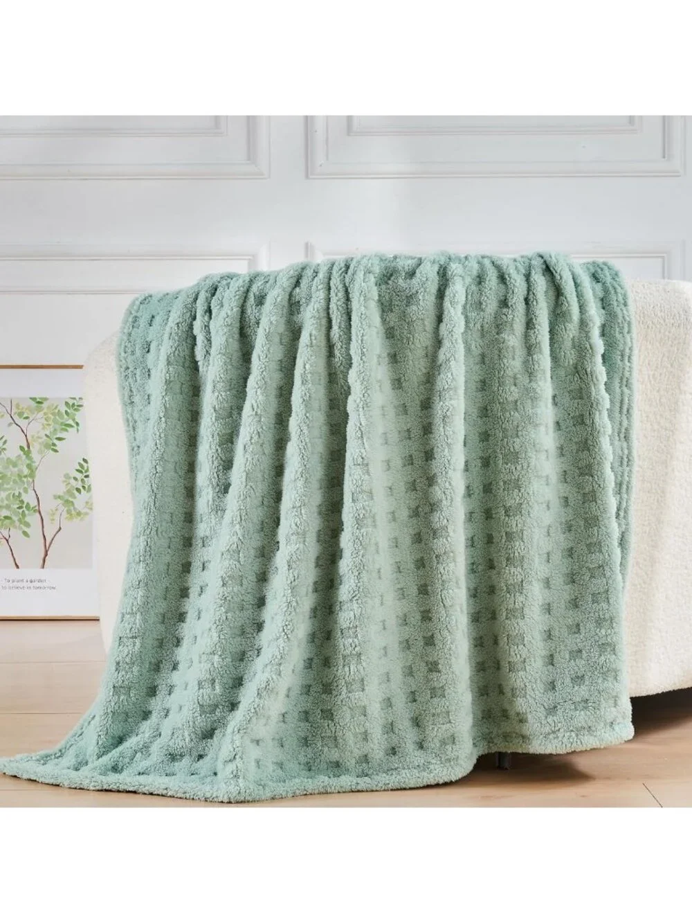 Cozy Sage Green Soft Throw Blanket | Premium Silky Flannel Fleece | All-Season